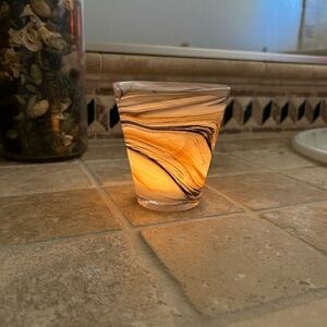 Leonardo Alabastro Elegant Wind Light / Swirled Glass Candle Holder